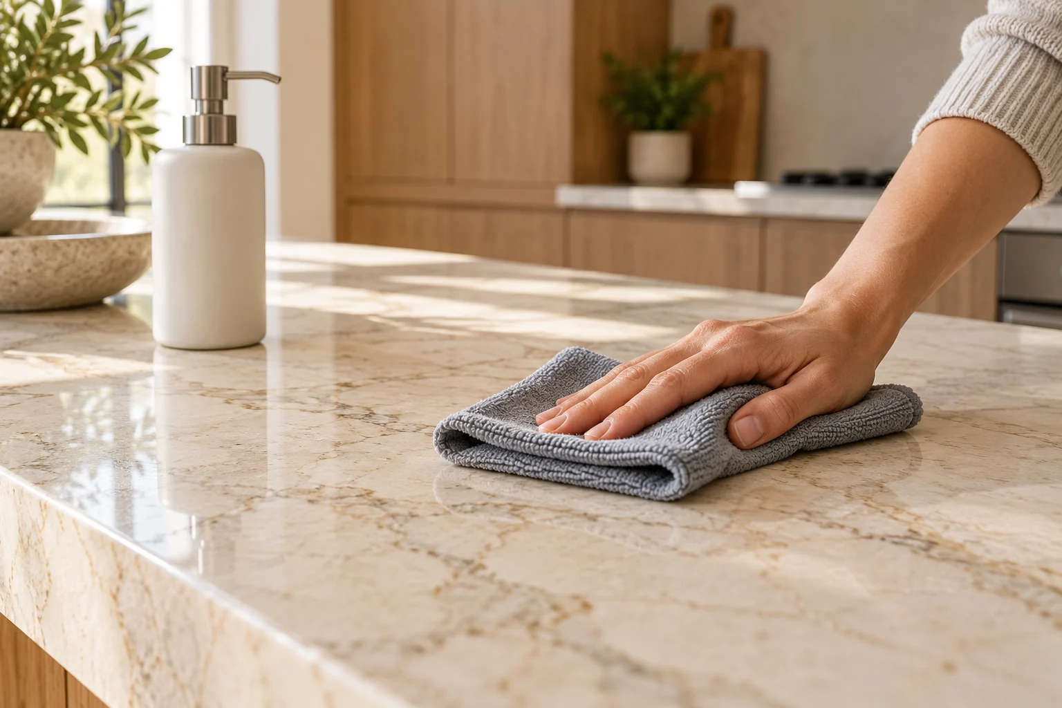 Stone surface and interior details for film care