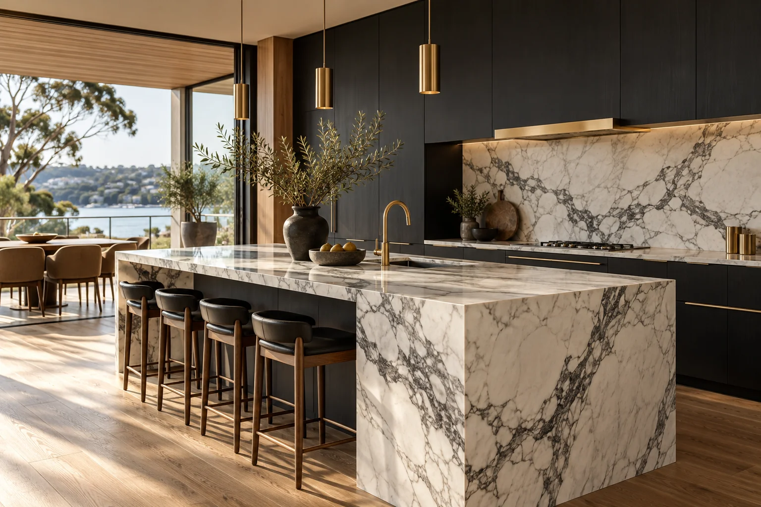 Stone surface and interior details for the home