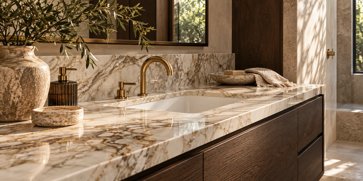 Stone surface and interior details for laundry stone protection